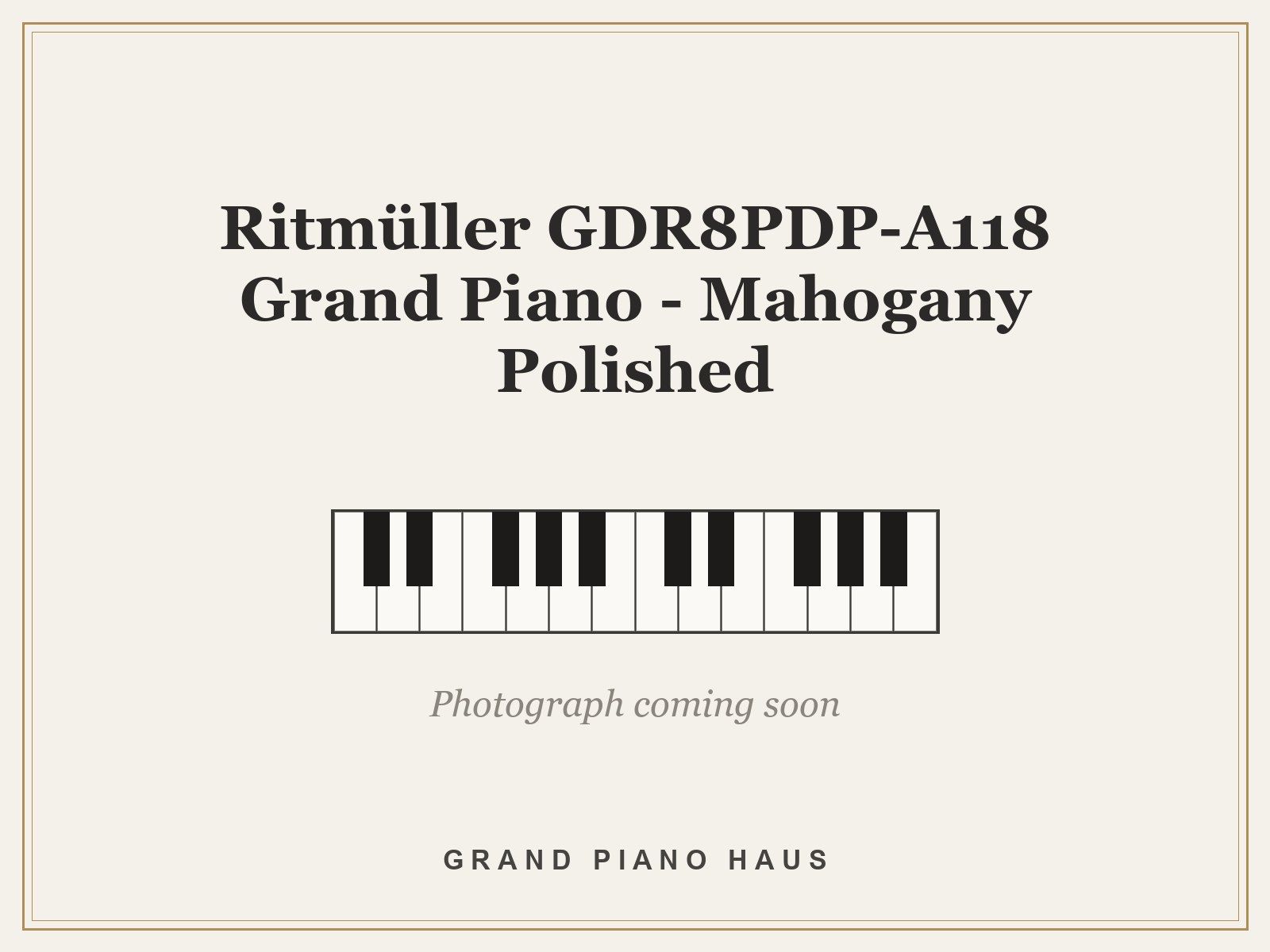 Ritmüller GDR8PDP-A118 Grand Piano - Mahogany Polished