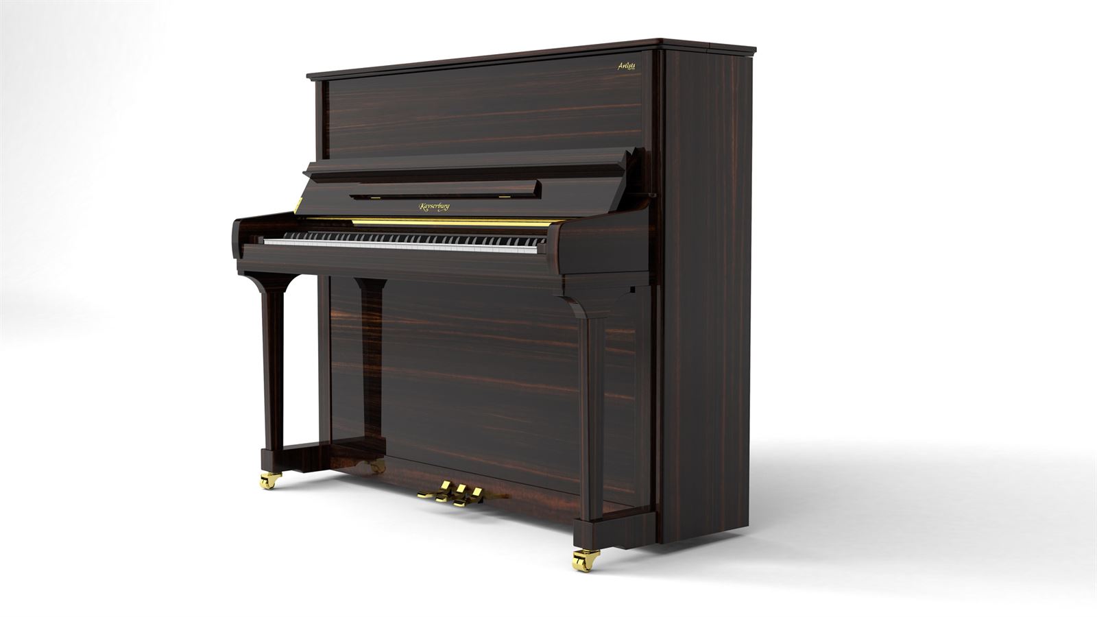 Kayserburg KA3XT-SLE Artist Upright Piano - Straight Lined Ebony Polished