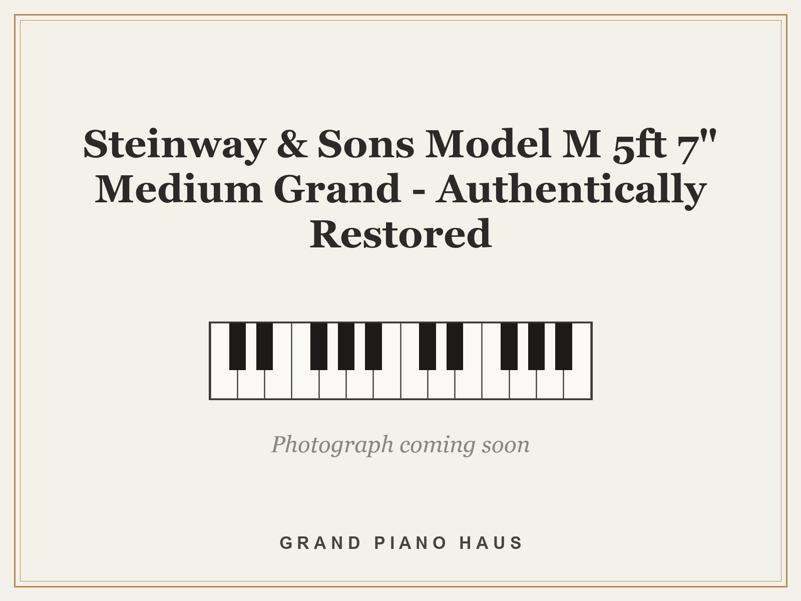 Steinway & Sons Model M 5ft 7" Medium Grand - Authentically Restored