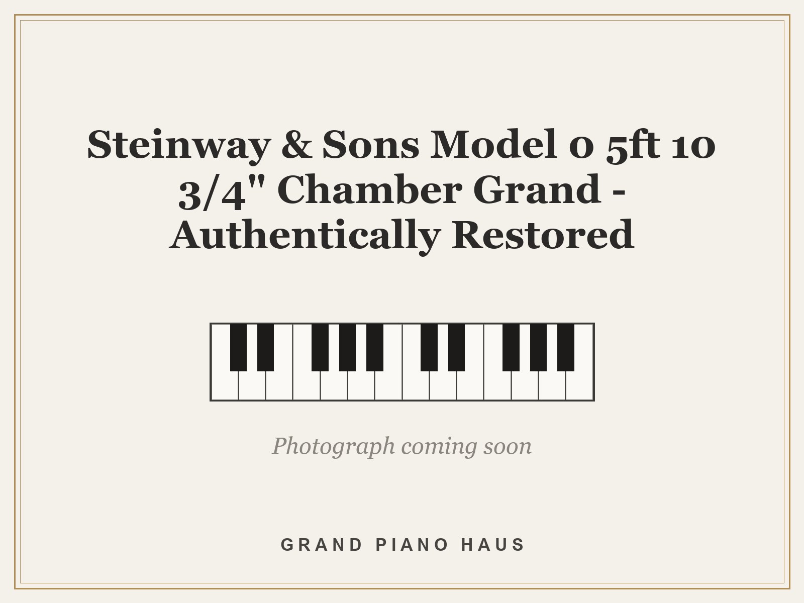 Steinway & Sons Model 0 5ft 10 3/4" Chamber Grand - Authentically Restored