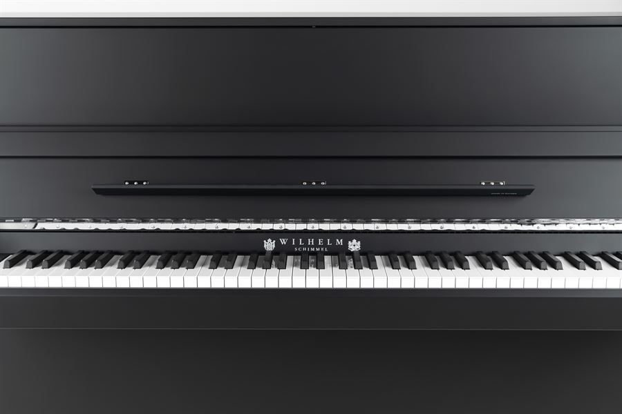 Wilhelm Schimmel W114M-ESM Upright Piano - Ebony Super Matte Satin