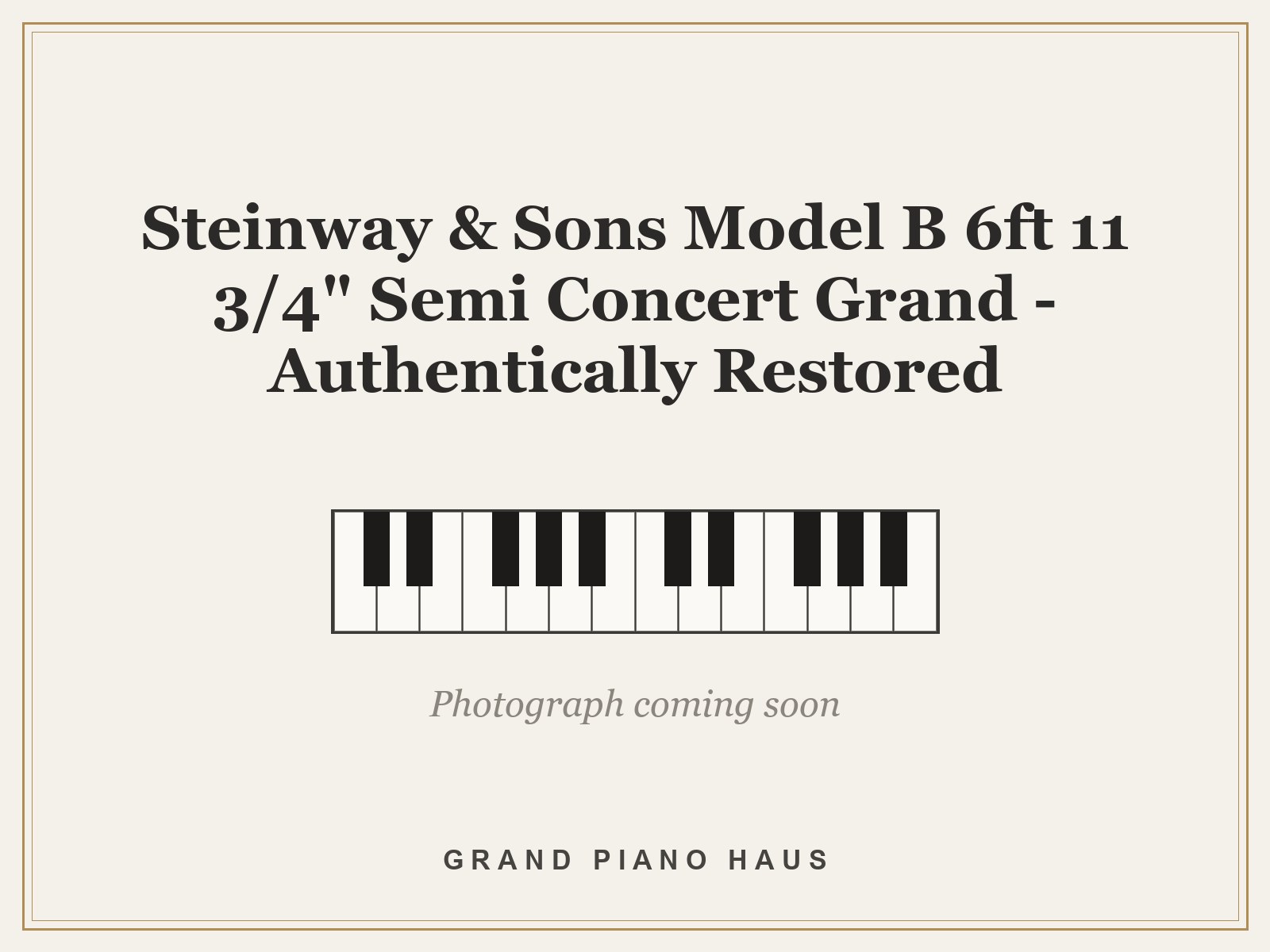 Steinway & Sons Model B 6ft 11 3/4" Semi Concert Grand - Authentically Restored